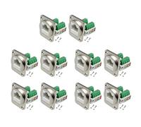 Generchin Adaptador de Terminal de Tornillo de Montaje en Panel RJ45 de 10 Piezas, Conector de Montaje en Panel Hembra RJ45/8P8C, Extensor de Terminal Sin Soldadura RJ45