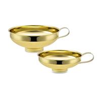 Generchin Embudo de Boca para el Hogar de Acero Inoxidable, Aderezo para Ensalada, Embudo de Gran Diámetro, Embudo para Mermelada, Dorado