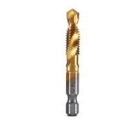 Generchin M8x1.25 Vástago Hexagonal Chapado en Titanio Rosca de Tornillo HSS Brocas de Macho de Roscar Métrico Máquina para Tornillos Macho Compuesto Herramienta de Chaflán Abierto