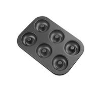 Generchin Molde para Pastel de Donut con Agujeros, Molde para Hornear Pasteles de Chocolate, Postre, Galletas, Muffins, Utensilios Hechos a Mano, 6 Tazas, Negro