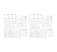 Generchin Plantilla Circular de 12 Piezas para Dibujar, Plantillas de Formas Geométricas, Regla de Medición de Círculos y Cuadrados para Dibujar Encofrados de Construcción