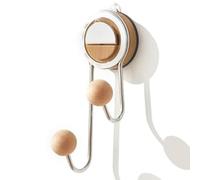 Generchin Potentes con Ventosa para Baño y Cocina, Diseño de Gancho de Doble Bola para Toallas, Batas y Esponjas Vegetales B