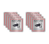 Generchin Señal de Videovigilancia, Videovigilancia de Propiedad Privada, 15 X 15 cm Señal de Videovigilancia de Advertencia de Metal, Paquete de 8