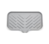 Generchin Soporte para Barra de Jabón Autodrenante, Bandeja Jabonera de Silicona para de Cocina, Organizador para Mostrador L, Gris