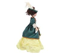 Generic 1/12 Dama Victoriana Exquisito Vestido Verde Decoración de Casa de Muñecas de Porcelana para Casa de Muñecas a Escala 1:12