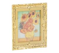 Generic 1:12 Miniaturas Pintura Al óleo Acrílica Especialmente Diseñada para Casa de Muñecas para Mujeres | Ideal para Decoración de Dormitorio. (Girasol)