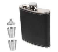 Generic 1 juego Petaca Inoxidable Flasco de Alcohol Portátil y Fugas para Camping y Incluye Embudo Diseño Compacto y Ligero