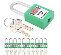 Generic 10 Juegos de Bloqueo de Nailon Duradero, Candado Antideslizante, Cerradura Industrial para Aplicaciones de Seguridad, material: Nailon, Acero (GREEN)