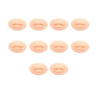 Generic 10 labios falsos de silicona para práctica, diseño de apertura de boca con forma de dientes para práctica de principiantes, exhibición de modelos y enseñanza, labios falsos de silicona (tono