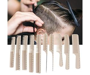 Generic 10 Peines de Peluquería, Peine para Peinar el Cabello con Escala de Medida para Peluquería Profesional y Uso Personal, Fibra de Carbono Beige (peine)