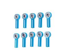 Generic 10 Piezas de Junta Esférica de Extremo de Varilla de Enlace M3 de Aluminio Resistente para Coche RC 1/10 1/8, Portátil y Duradera, Aplicable para Coche de Control Remoto Universal (Blue)