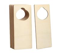 Generic 10 Unidades de Colgadores de Pomos de Puerta de Madera Sin Acabado, Letreros de Madera en para Pomos de Puerta, Letreros de Manija Creativos Y, rectángulo