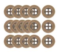 Generic 100 Botones Planos de Plástico para Costura y Manualidades 125 MM Cuatro Agujeros Borde Ancho Colores Oro Antiguo Cobre y Plata 100 Piezas para Ropa y Proyectos DIY