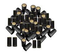 Generic 100 Cápsulas Termorretráctiles de PVC con Pestaña de Apertura Fácil, Fundas de Sellado para Vino, para El Hogar Y La Cocina, Negro