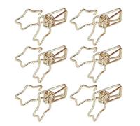 Generic 100 Clips de Carpeta de Estrella, Diseño Hueco de Metal Duradero, útiles para la Escuela, la Oficina y la Organización del Hogar (GOLD)