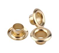 Generic 100 Ojales de Metal de 5 Mm, Arandelas de Hierro de Latón para Artesanía en Cuero, con Colores Dorados y Plateados para Ropa, Bolsos, Cordones, Cinturones, Telas y Textiles (GOLD)