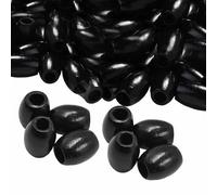 Generic 100 Ovaladas de Madera con Agujeros, Ideales para La Elaboración de Joyas. Accesorios para Espaciar Collares, Pulseras Y Manualidades, Negro, tal como se describe