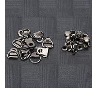 Generic 100 Sets Shoe Boot Lace Lace Hanchs, Huckle de Cuero Hebilla 100 Sets Shoelace Hook D -Ring Huckle Brass Brass Shoe Bols