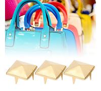 Generic 100 Uds. Remache Punk Cuadrado Pirámide Remache Decorativo Tachuelas de Metal para Ropa Cinturones Chaquetas Latón Oro Plata Bronce 10mm 12mm 15mm (GOLD #11)