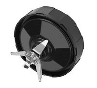 Generic 1000W 1500W Hoja Inferior del Exprimidor Acero Inoxidable 7 Aletas Reemplazo para Licuadora Exprimidor Plástico Metal Negro 3,9 X 3,1 Pulgadas