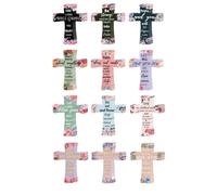 Generic 12 marcapáginas magnéticos con cruz religiosa, para mujeres (A)