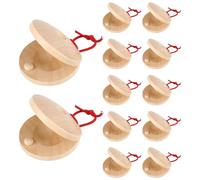 Generic 12 Piezas Castañuelas de Madera Instrumento de Percusión Pedagógico Manual para Niños Bricolaje Educativo Adecuado para Formación Musical Juegos Famil