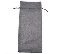 Generic 12 Uds. Bolsas con Cordón para Vino de Tela de Lino, Cubiertas Simples y Elegantes para Vino para Fiesta, Celebración de Boda, 14,5x34,5 Cm, Multicolor (GREY)