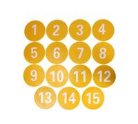 Generic 15 Piezas Discos de Entrenamiento Infantil Marcadores Señalizadores Numerados Antideslizantes de PVC Flexible para Ejercicios de Juegos de Educación Física Coordinación, Amarillo