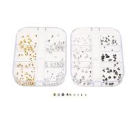 Generic 2 Cajas Cajas Adornos Metálicos para Uñas con Pinchos Cónicos Planos Charms Punk para Manicura y Decoración de Zapatos Bolsos y Ropa Estilo Grunge