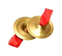 Generic 2 instrumentos de percusión de mano, pequeño accesorio, ayuda de enseñanza, platillos de cobre para teatro y danza, 15 cm