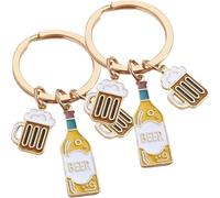 Generic 2 Llaveros Creativos Dije de Cerveza de Aleación de Zinc para Mochila, Obsequio Adecuado para Amigos y Ocasiones Obsequios, Accesorios Prácticos y Decorativos