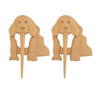 Generic 2 Piezas Broche de Animales Pin Animales de Madera Decorativa Lindo Perro Rústico Animal Bufanda Bufanda Animal