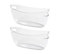 Generic 2 Piezas de Bañera de Bebidas para Fiestas, 5l Cubo de Vino de Hielo de Mascota Transparente con Cucharadas, Beber Enfriador de Cubos para la Papelera para las Botellas de