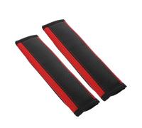 Generic 2 piezas Protector de Cinturón para Cubre Correas de con Almohadillas de PU Transpirable Protectora Resistente y para Hombro Instalación sin Herramientas Negro y Rojo