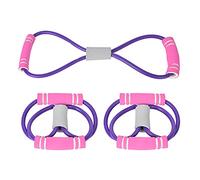 Generic 2 Uds Cuerda de Tracción en Forma de 8 Expansor de Pecho Correa de Estiramiento para Fortalecimiento Muscular y Yoga-Disponible en Morado, Rosa (Cuerda tensora de Color Morado*2)