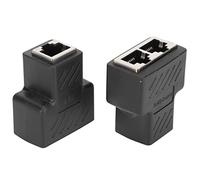 Generic 2 Uds Divisores Ethernet RJ45 Diseño Compacto Conexiones Ethernet de Alta Velocidad para Enrutador y TV Box ABS Negro