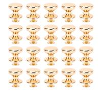 Generic 20 Juegos de Tornillos de Remache para Manualidades de Cuero, Remaches de Botón de Aleación de Zinc Duraderos de 15 Mm con Tornillos de 6 Mm para Bolsos y Accesorios (GOLD)