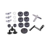 Generic 20 Piezas de Fieltro Pélvico, Rodajas Base, Sustitutos Pélvicos, Piezas de Tambor, Accesorios de Reemplazo, Mangas Y Arandelas Pélvicas, Almohadillas, Gris