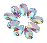 Generic 200 Piezas de Diamantes de Imitación de Costura con Parte Posterior Plana en Forma de Gota para Decoración del Hogar y Manualidades en Colores Blanco y AB (color AB)