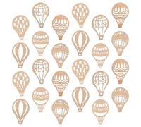 Generic 24 Piezas de Virutas de Madera sin Terminar Diseño de Globos Aerostáticos, Accesorio de Grafiti para Manualidades Diy, Decoración Casera, Superficie Lisa y Segura, Adecuado
