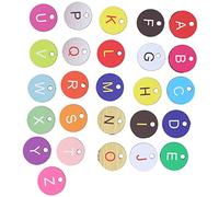 Generic 26PCS Etiqueta Numerada de Colmena Etiqueta de Colmena Redonda Duradera y Resistente Al Desgaste para Gestión de Jardines y Accesorios de Apicultura ABS de (26 tarjetas de letras de colores)