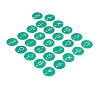 Generic 26PCS Etiqueta Numerada de Colmena Etiqueta de Colmena Redonda Duradera y Resistente Al Desgaste para Gestión de Jardines y Accesorios de Apicultura ABS de (signo de letra verde)