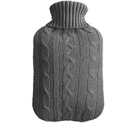 Generic 2l Rubber Hot-Water Bottle Knitted Bag Cover Winter Bed Warmer Dark