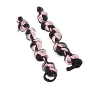 Generic 2pcs Bubble Ponytail Extension Dulce Sintético Trenzado Peluca Peluca Larga Burbuja Trenzada para Mujeres Niñas (Marrón Negro Rosa)