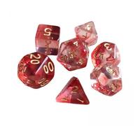 Generic 2x 7x Acrílico Poliédrico D8 D10 D12 D20 Juego de Fiesta Juego de Mesa Familiar para Fiesta Juego de Rol Café Reunión Familiar Enseñanza de Matemática