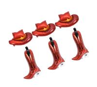 Generic 3 Globos de Sombrero Vaquero y 3 Globos de Bota Vaquera Resistentes para Decoración de Fiesta de Cumpleaños y Despedida de Soltera Temática Oeste