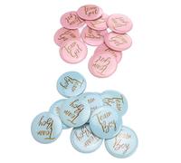 Generic 3 Paquetes de Pin de Botón de Revelación de Género Material Metálico Fácil de Usar 30 Azul Rosa Insignia Decorativa Atractiva de Revelación de Género para Fiesta para de