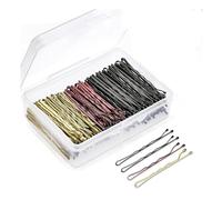 Generic 300 Piezas Color Mezclado Pasadores, pasadores para mujeres, chicas, clips de ondas invisibles a granel con caja de almacenamiento, horquillas indoloras para todos los tipos de cabello