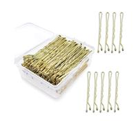 Generic 300 Piezas Rubio Horquillas, Pasadores de Cabello para Mujeres Niñas, Clips de Cabello Invisibles en Forma Ola al por Mayor con Caja Almacenamiento, Horquillas Sin Dolor para Todo Tipo Cabello