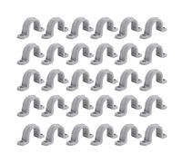 Generic 30PCS Correa de Tubo de PVC Abrazadera de Correa de Conducto de Larga Duración Soporte en U de 2 Orificios de 1/2 Pulgada para Ingeniería Eléctrica